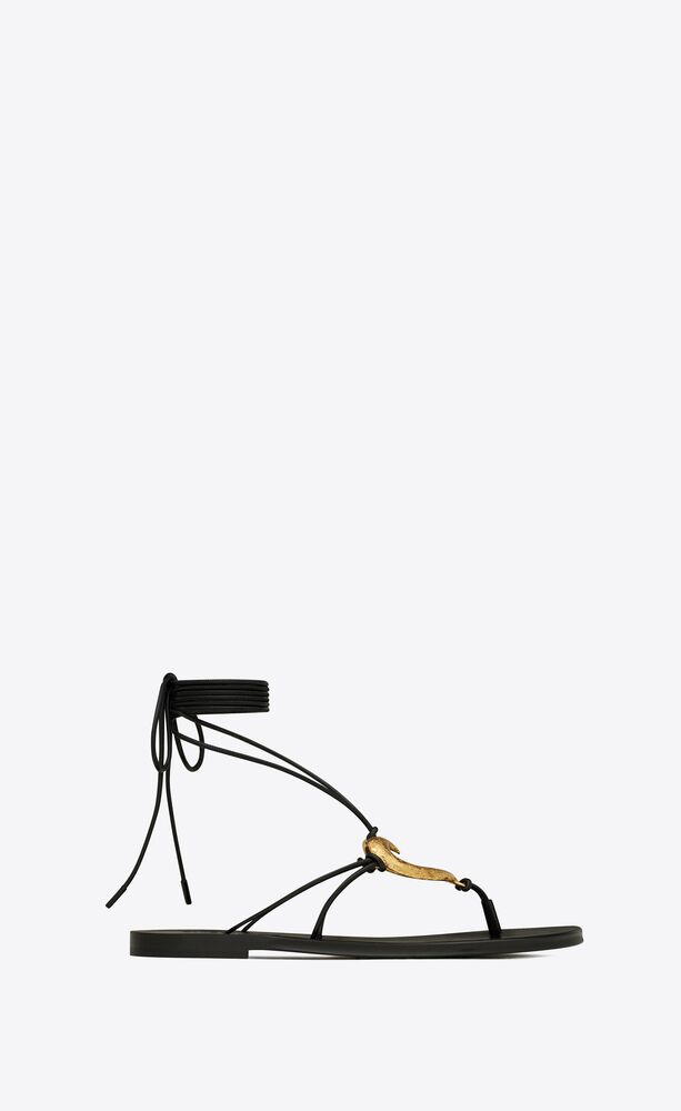 ysl.com | Flache love sandalen aus glattleder mit goldfarbenem herz