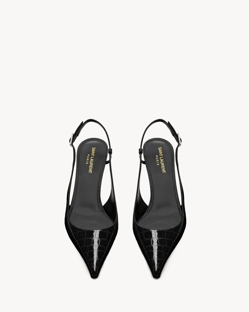 Zapatos de salón slingback Vendôme de piel repujada efecto cocodrilo