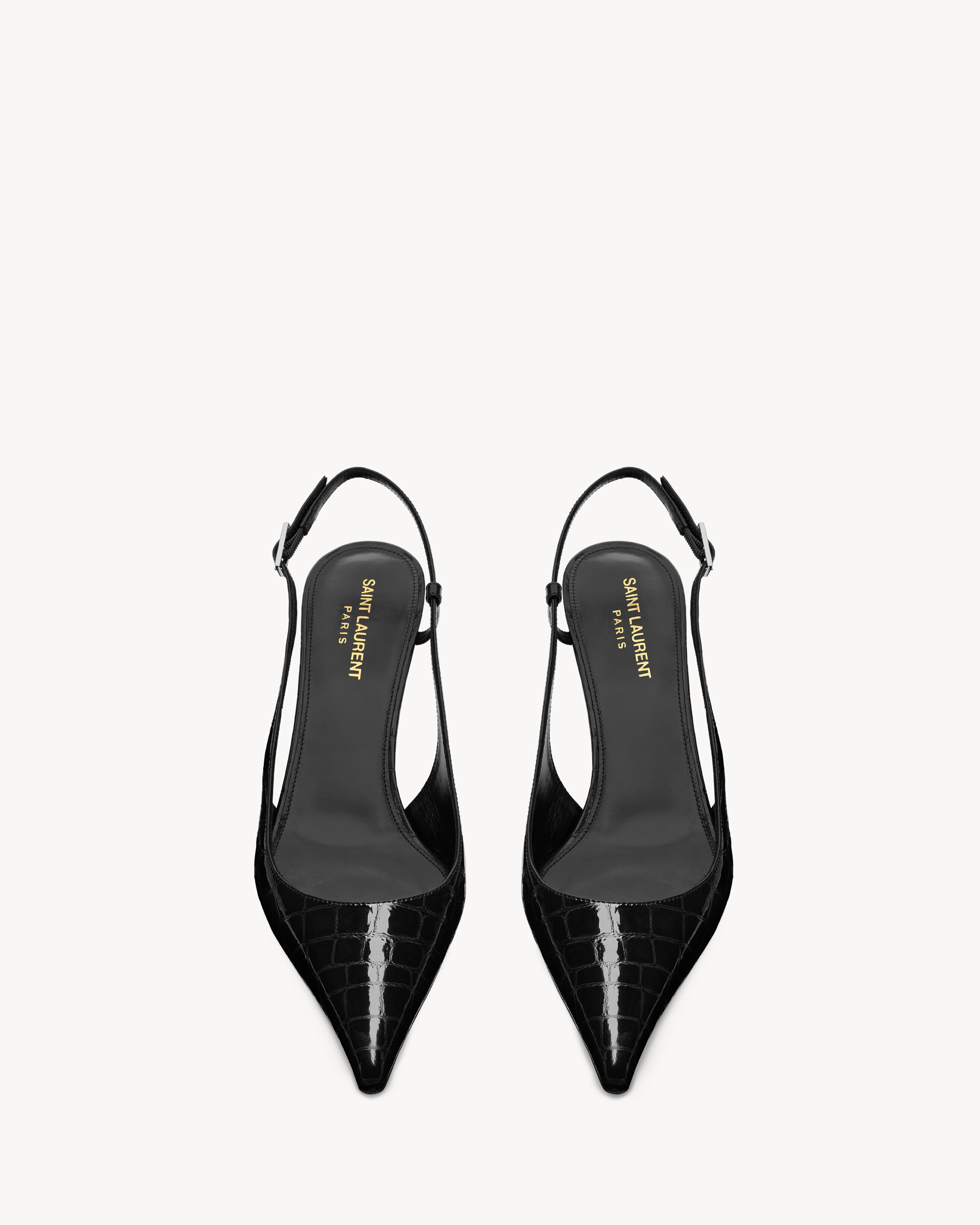 Zapatos de salón slingback Vendôme de piel repujada efecto cocodrilo