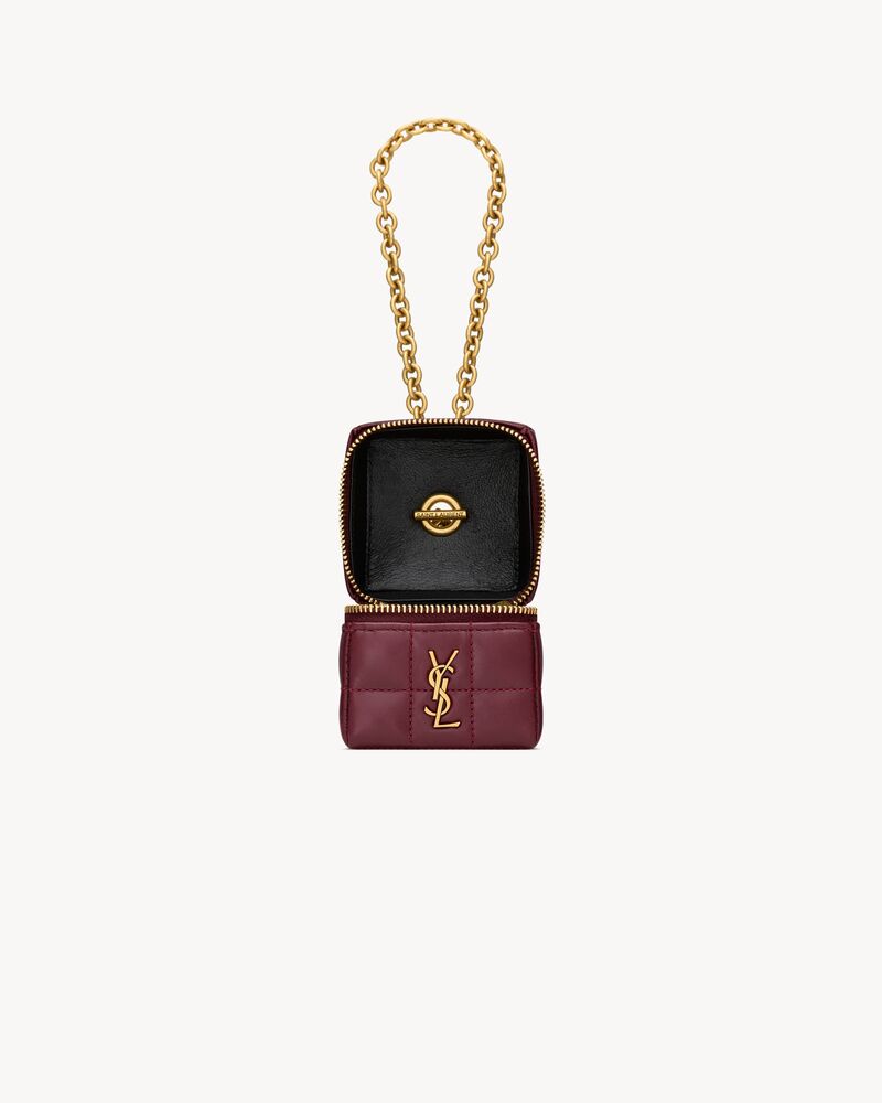 CASSANDRE MATELASSÉ CARRÉ mini cube on chain in shiny leather