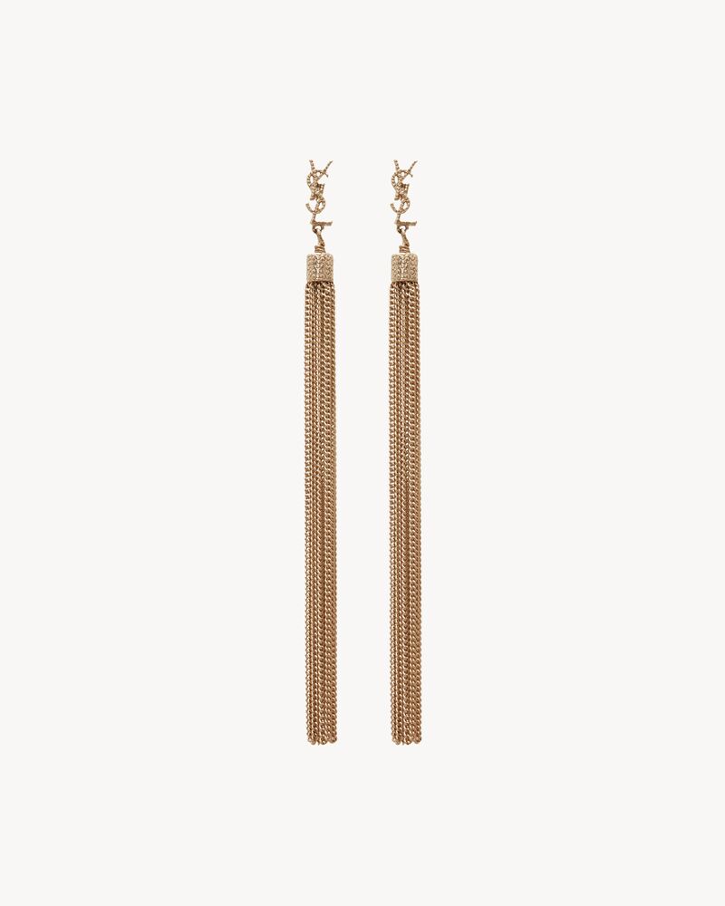 ルル チェーンタッセル イヤリング ライトゴールドトーンブラス Saint Laurent ルル チェーンタッセル イヤリング ライトゴールドトーンブラス Saint Laurent