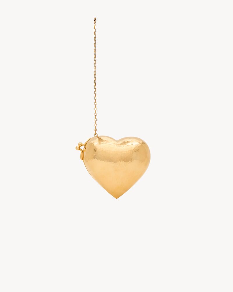 EVENING mini heart minaudière in brass