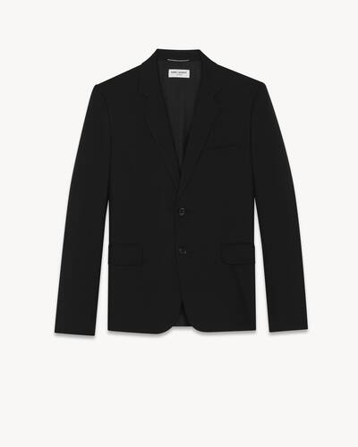 chaqueta con botonadura simple de gabardina saint laurent