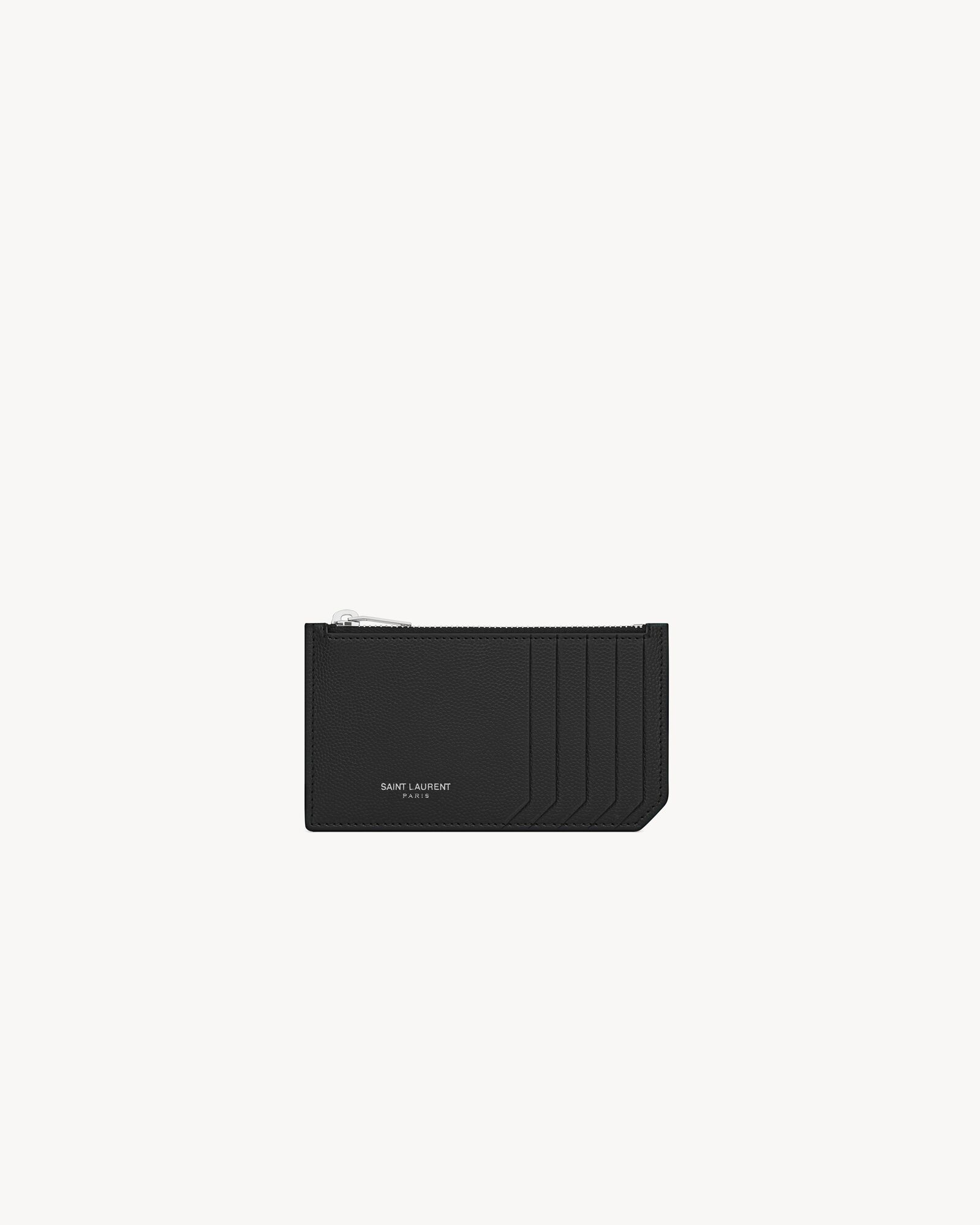 Fragments zipped card case in grain de poudre leather | Saint Laurent |  YSL.com