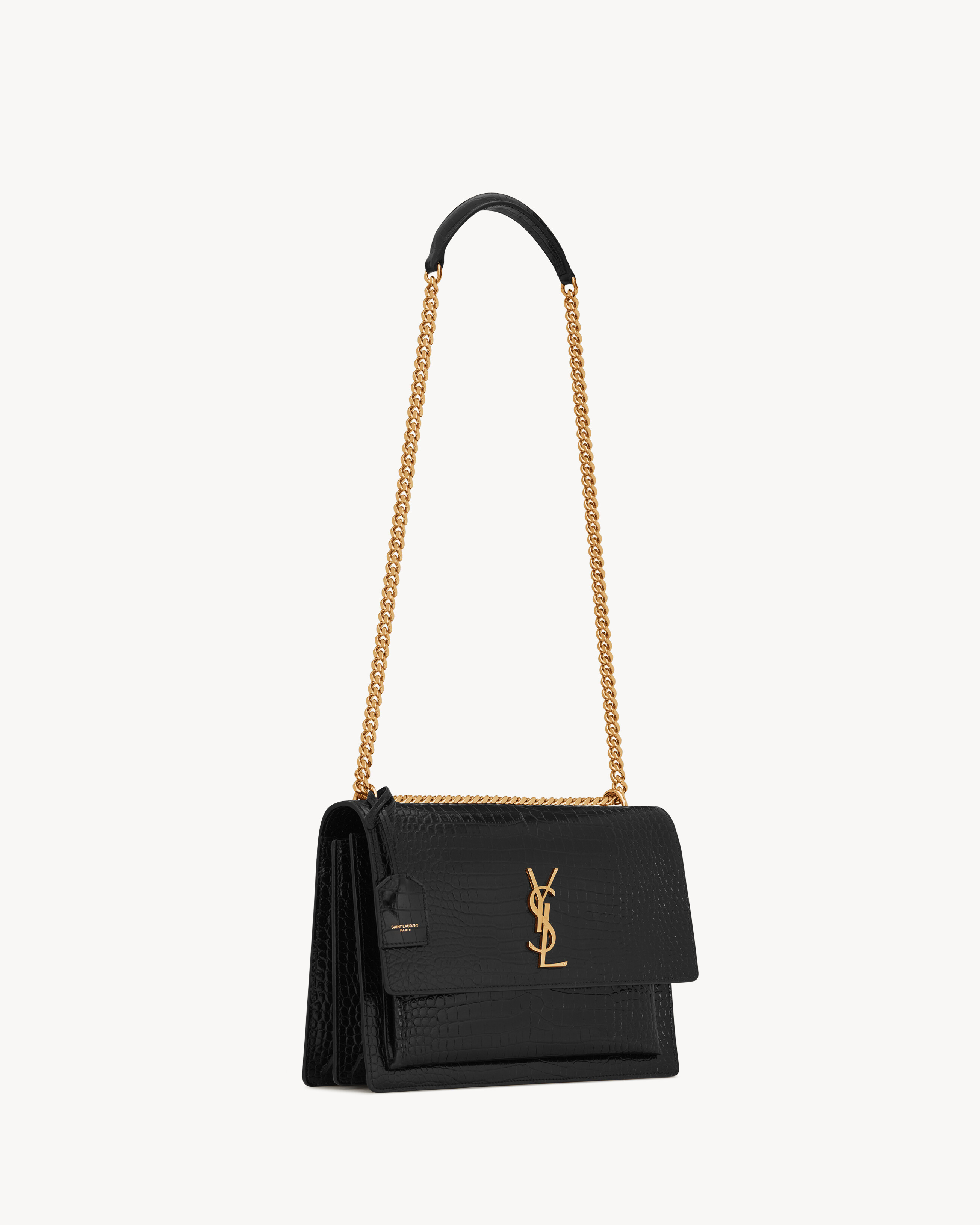 SUNSET LARGE IN CROCODILE-EMBOSSED LEATHER