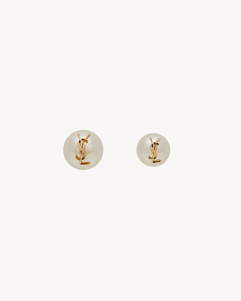 Paar asymmetrischer Ohrringe, bestehend aus einer kleinen und einer großen Perle mit dem CASSANDRE.