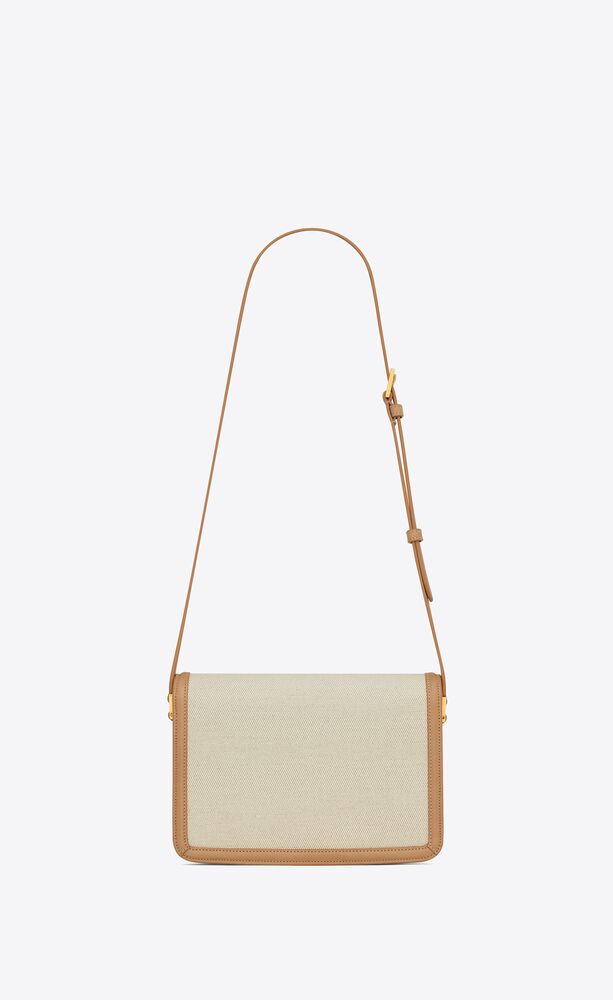 Solferino medium in canvas and vegetable-tanned leather | Saint Laurent ...