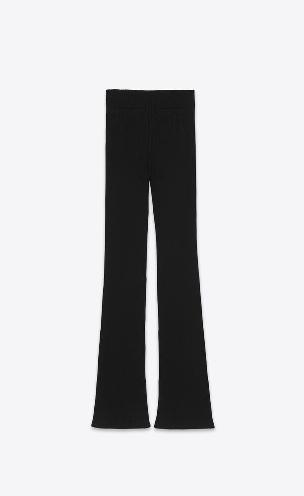 low-waisted pants in ribbed wool