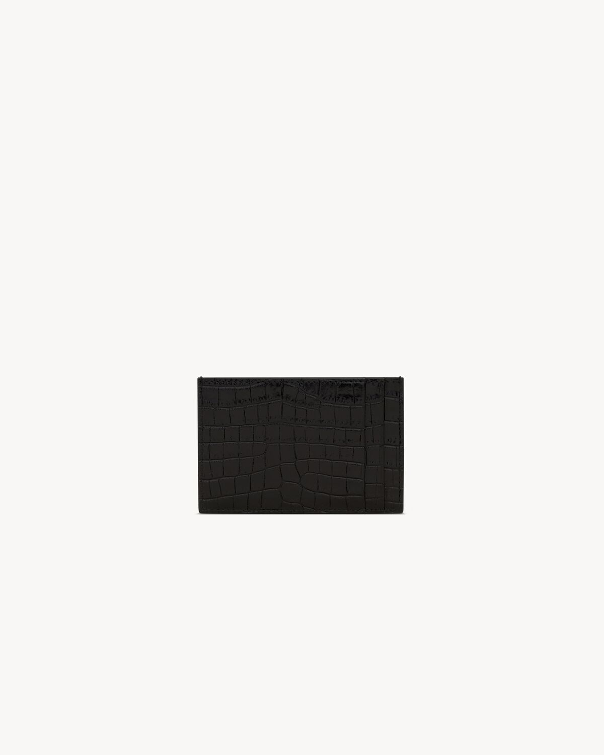 UPTOWN FLAP card case in crocodile-embossed shiny leather