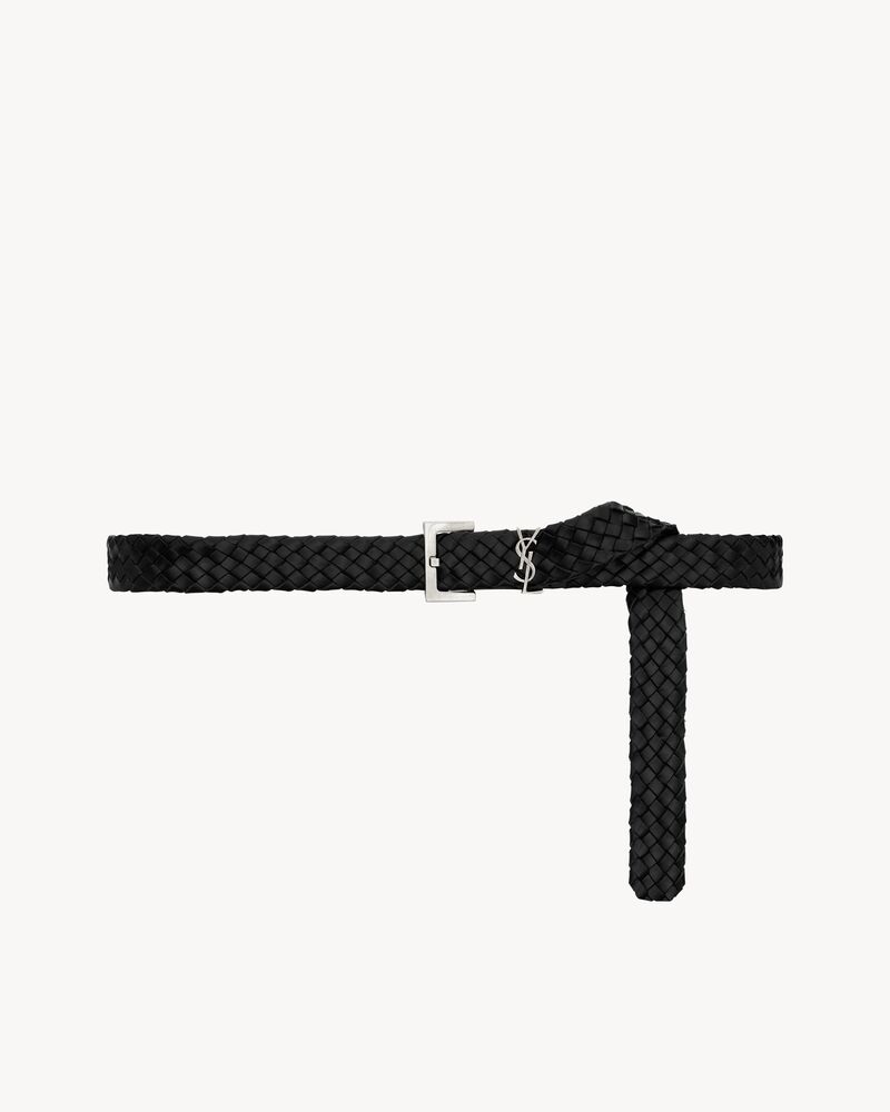 CASSANDRE belt in woven vegetable-tanned leather