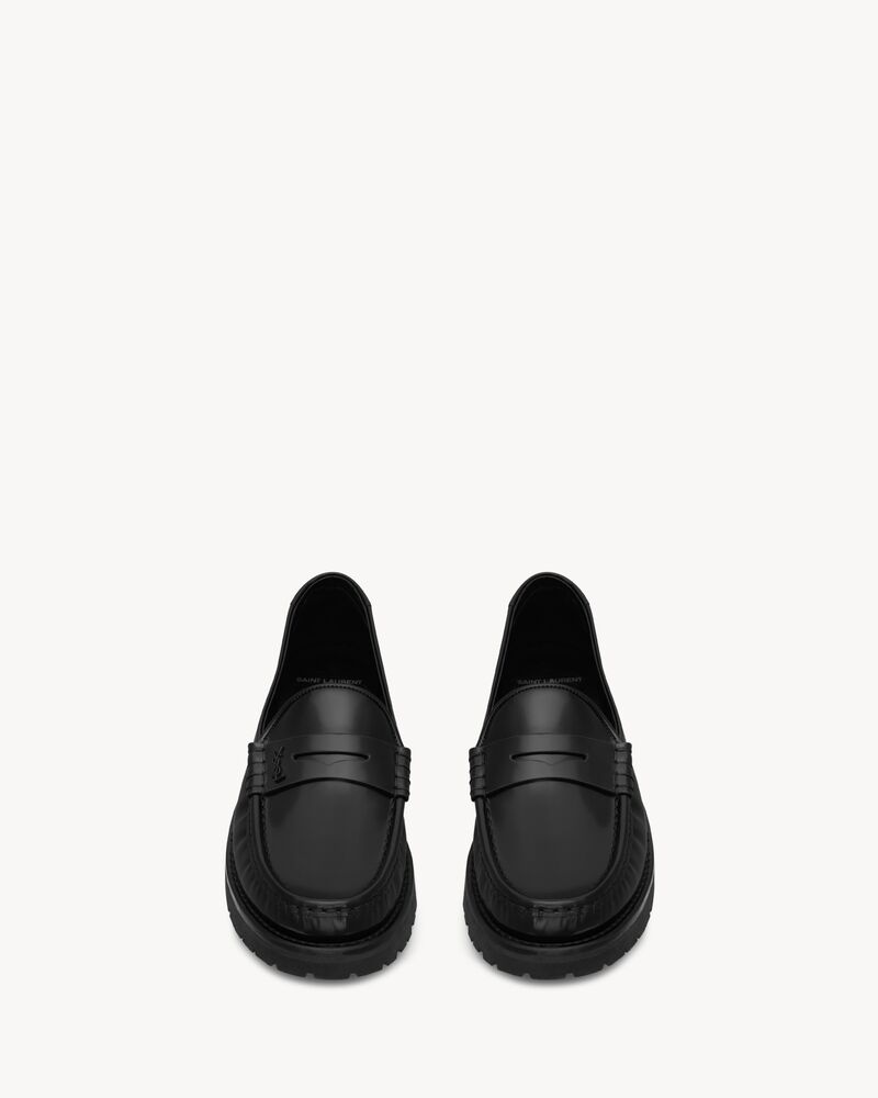 Le Loafer chunky penny slippers in glazed leather