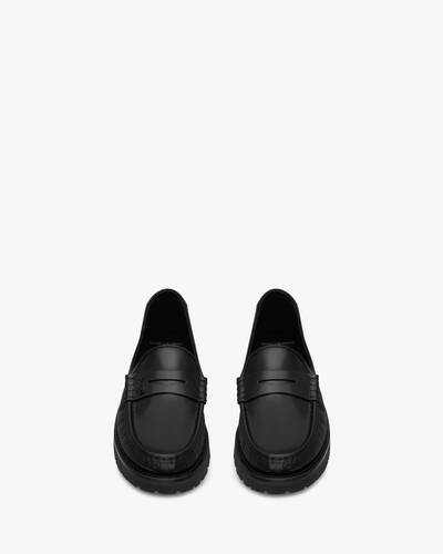 Le Loafer chunky penny slippers in glazed leather | Saint