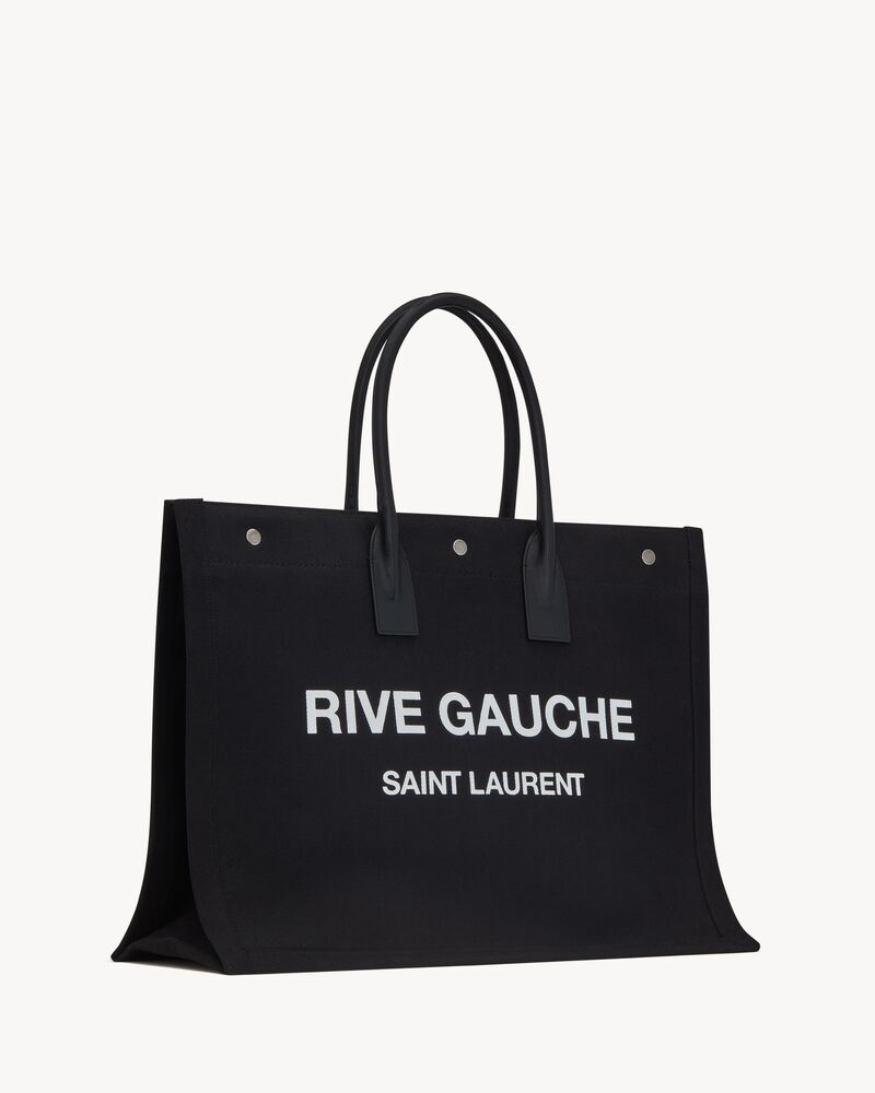 Saint Laurent Rive Gauche black canvas tote bag