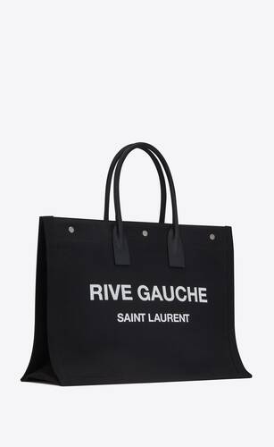 RIVE GAUCHE large tote bag in printed canvas and leather | Saint 