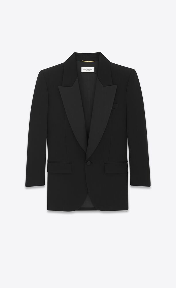 single-breasted tuxedo jacket in grain de poudre