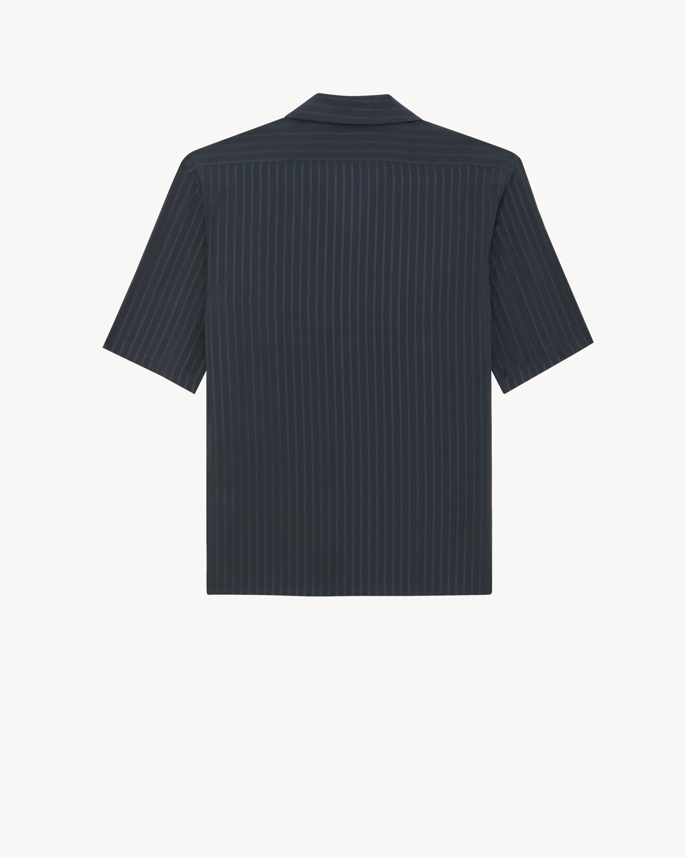 Shirt in Matte and Shiny Striped Silk