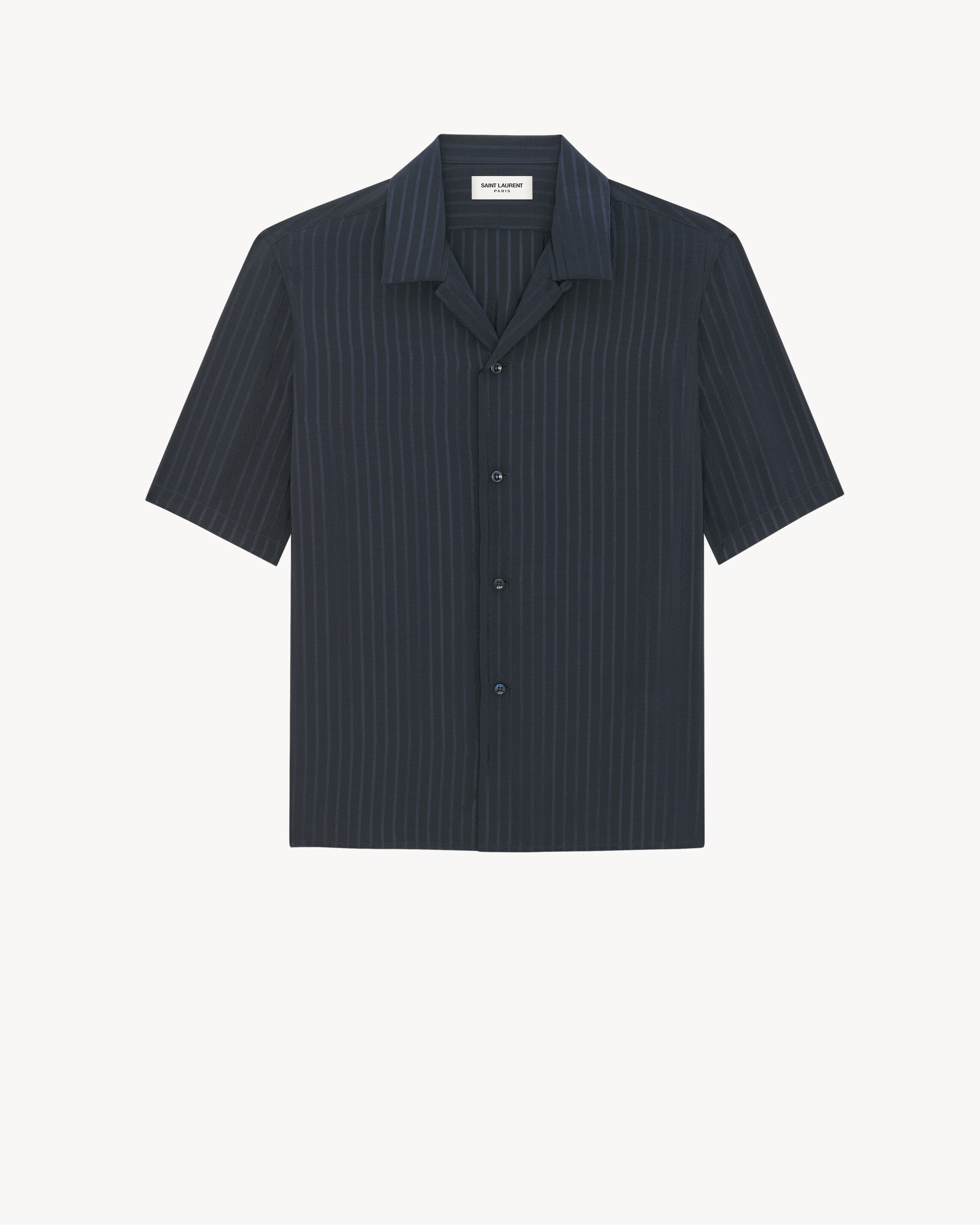 CHEMISE EN SOIE À RAYURES MATES ET BRILLANTES