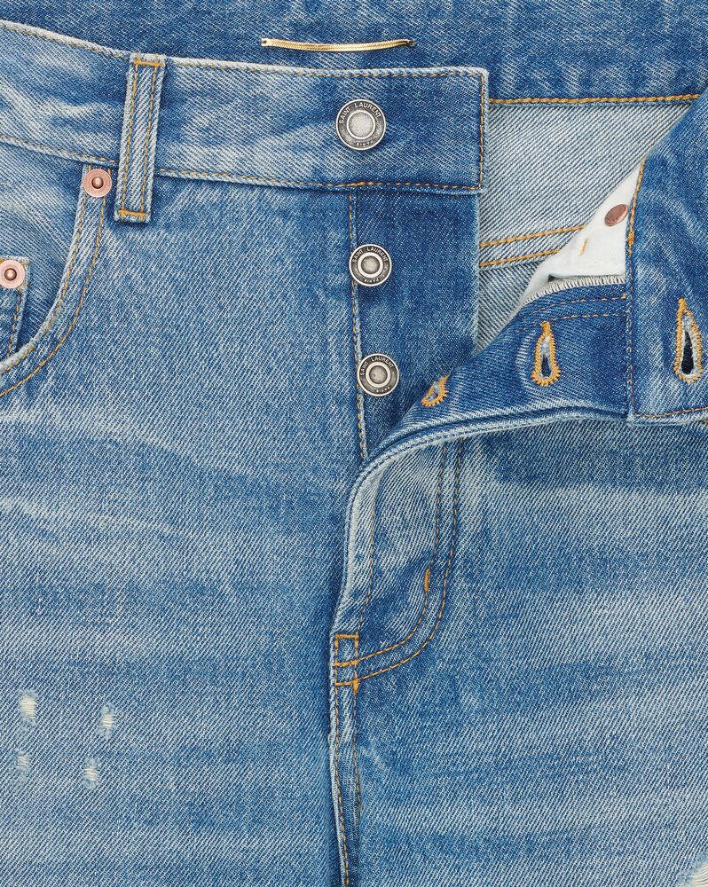Long extreme baggy jeans in lake medium blue denim | Saint Laurent ...