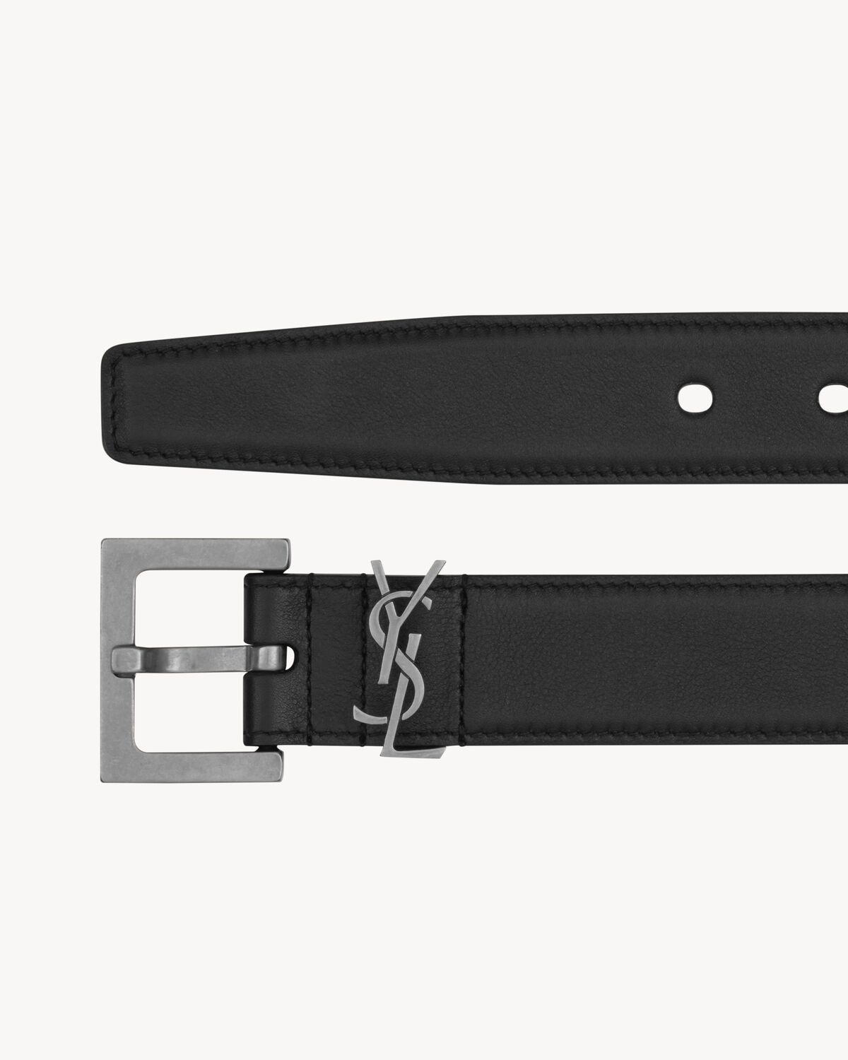 Cassandre belt with square buckle in smooth leather