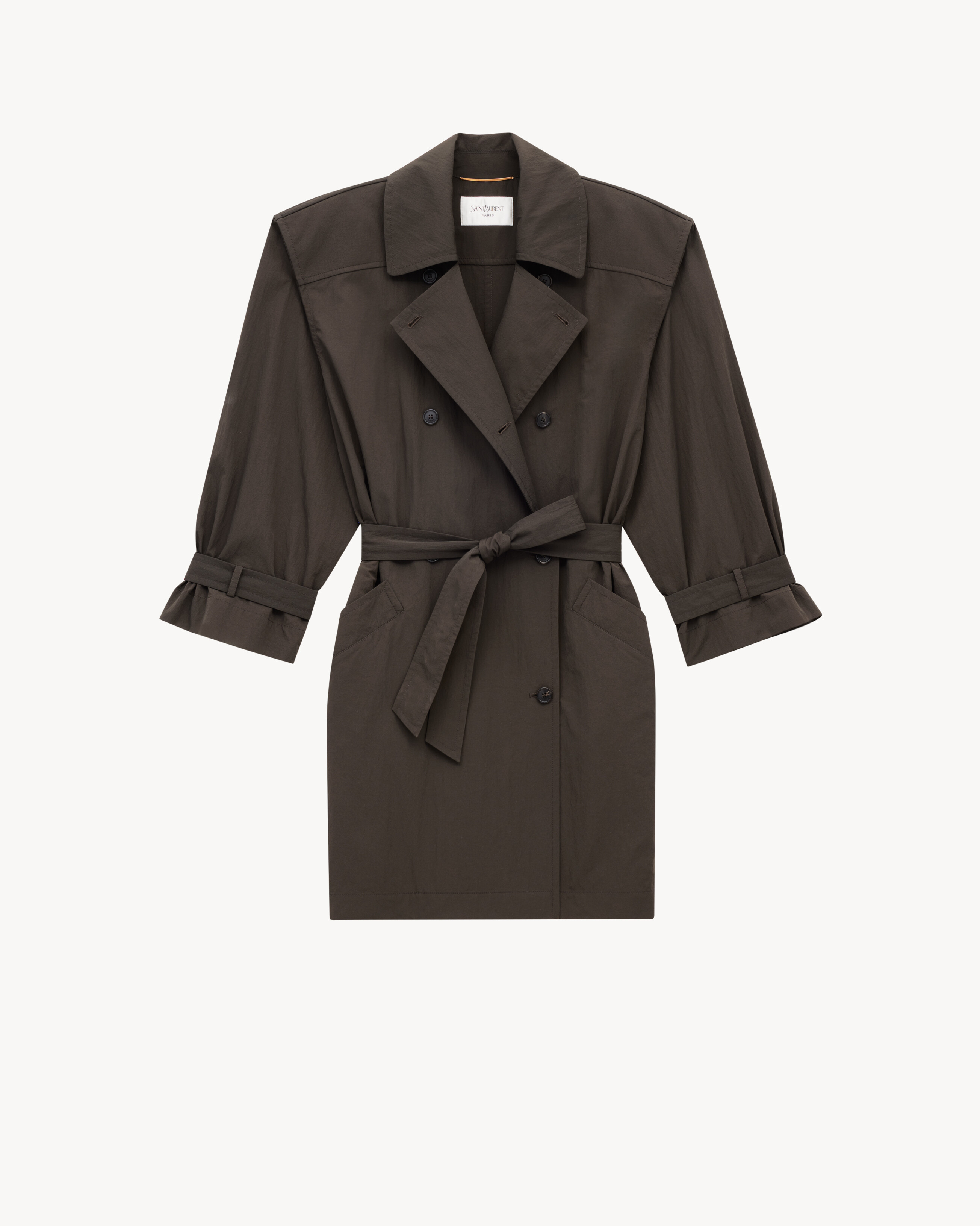 trench coat in crinkled nylon