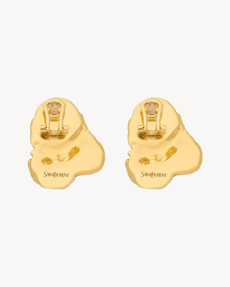 BUBBLE CABOCHON EARRINGS IN RESIN AND METAL