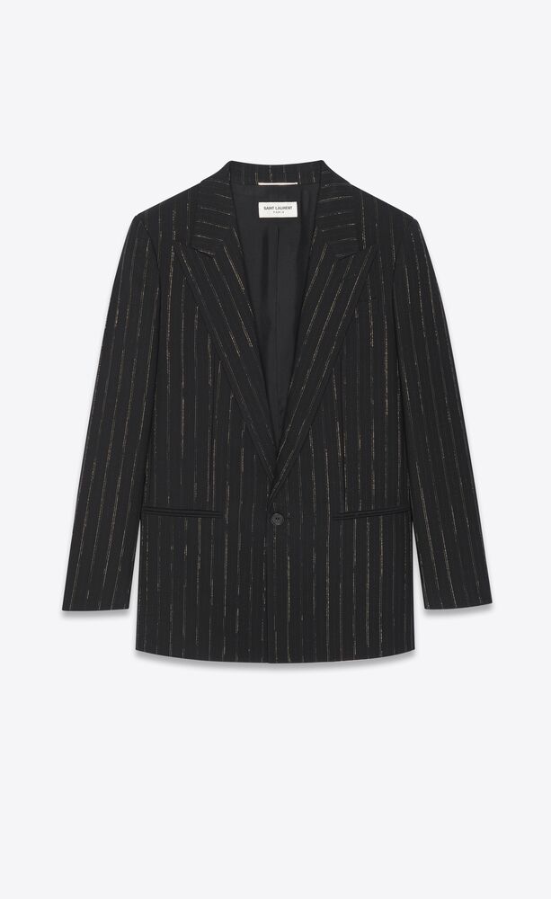 fitted single-breasted jacket in pinstripe wool