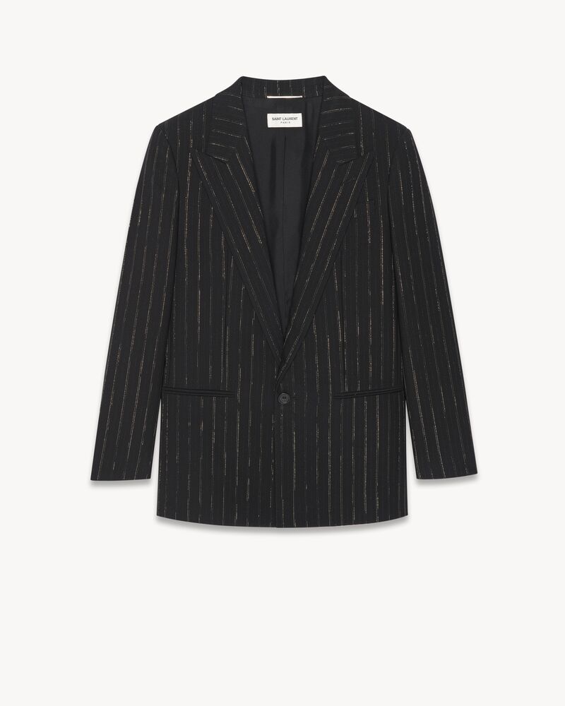 fitted single-breasted jacket in pinstripe wool
