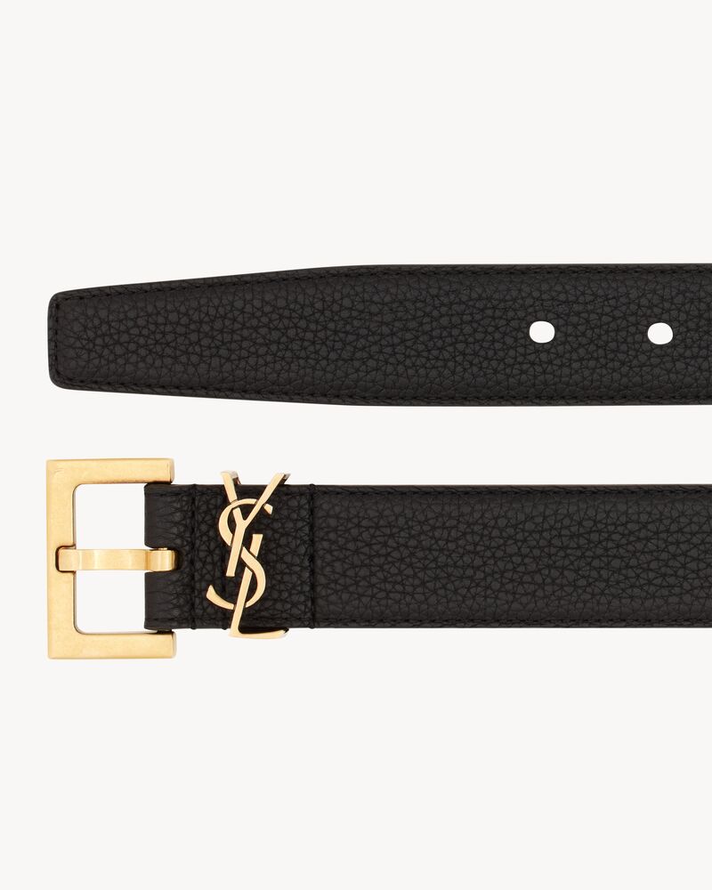 CASSANDRE BELT WITH SQUARE BUCKLE IN GRAINED LEATHER