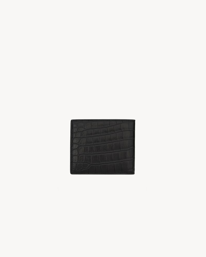 SAINT LAURENT PARIS East/West wallet in CROCODILE-EMBOSSED leather
