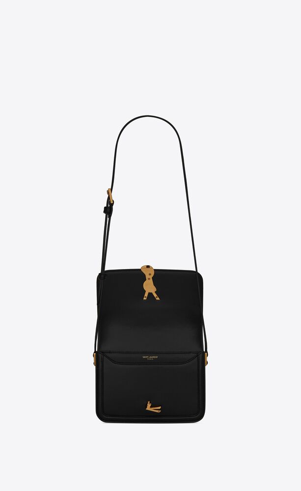 solferino medium soft satchel in suede and smooth leather