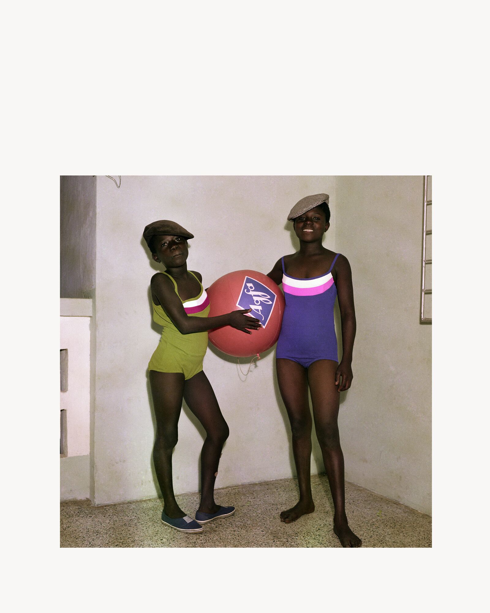 Untitled #7, Mavis and Mary Barnor with an Agfa advertising ball, Accra, 1970
