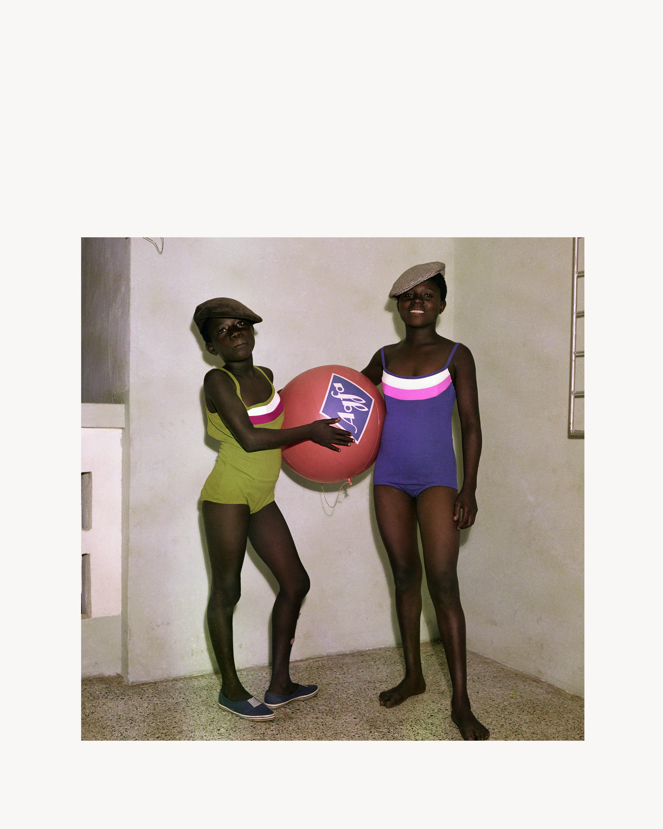 Untitled #7, Mavis and Mary Barnor with an Agfa advertising ball, Accra, 1970