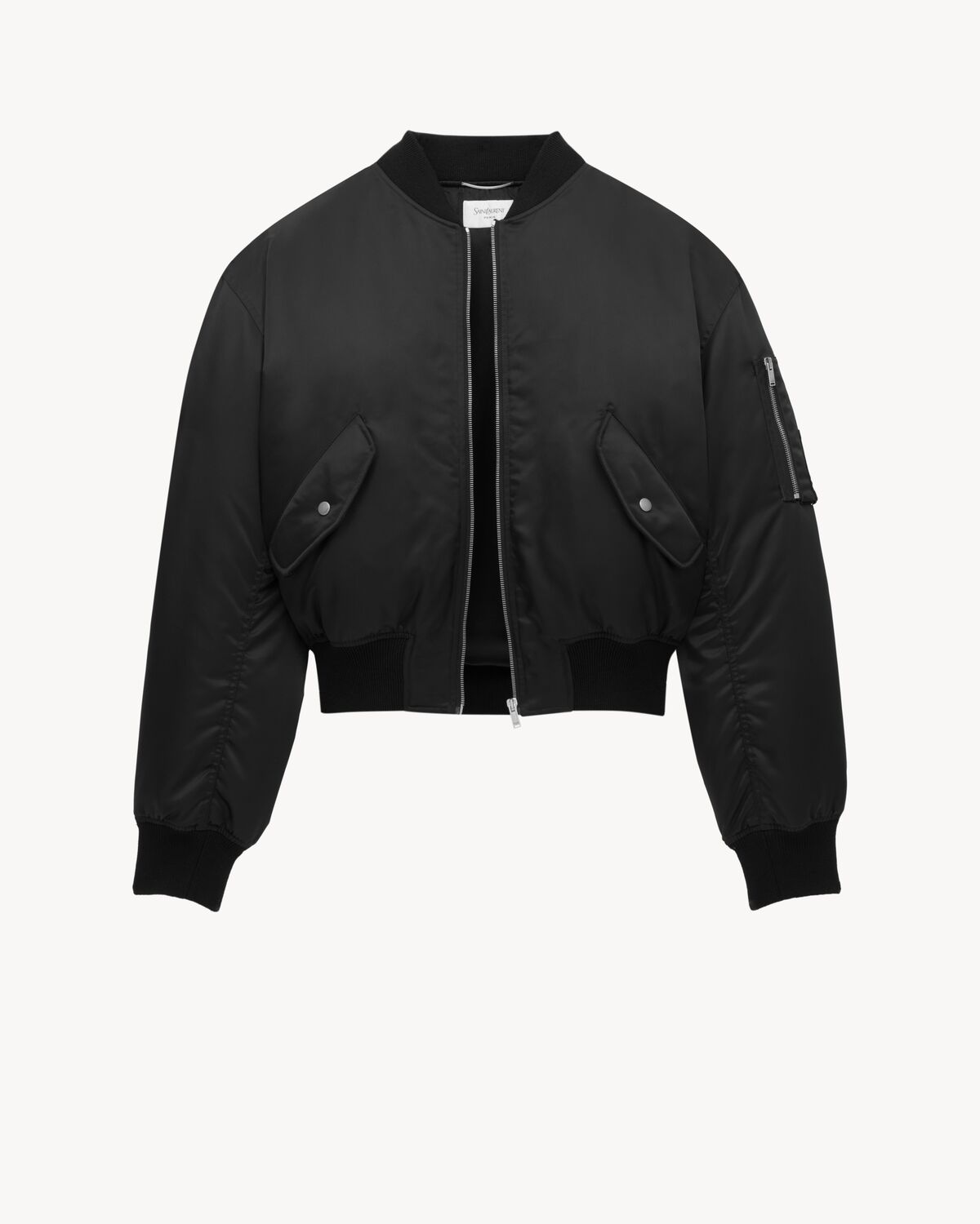 bomber jacket in water-repellent nylon serge