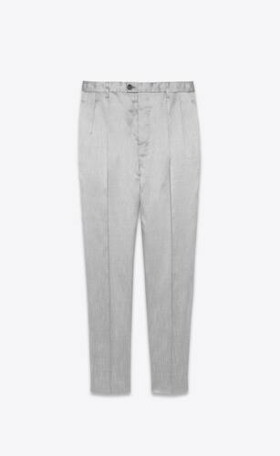 high-rise pants in silver shantung