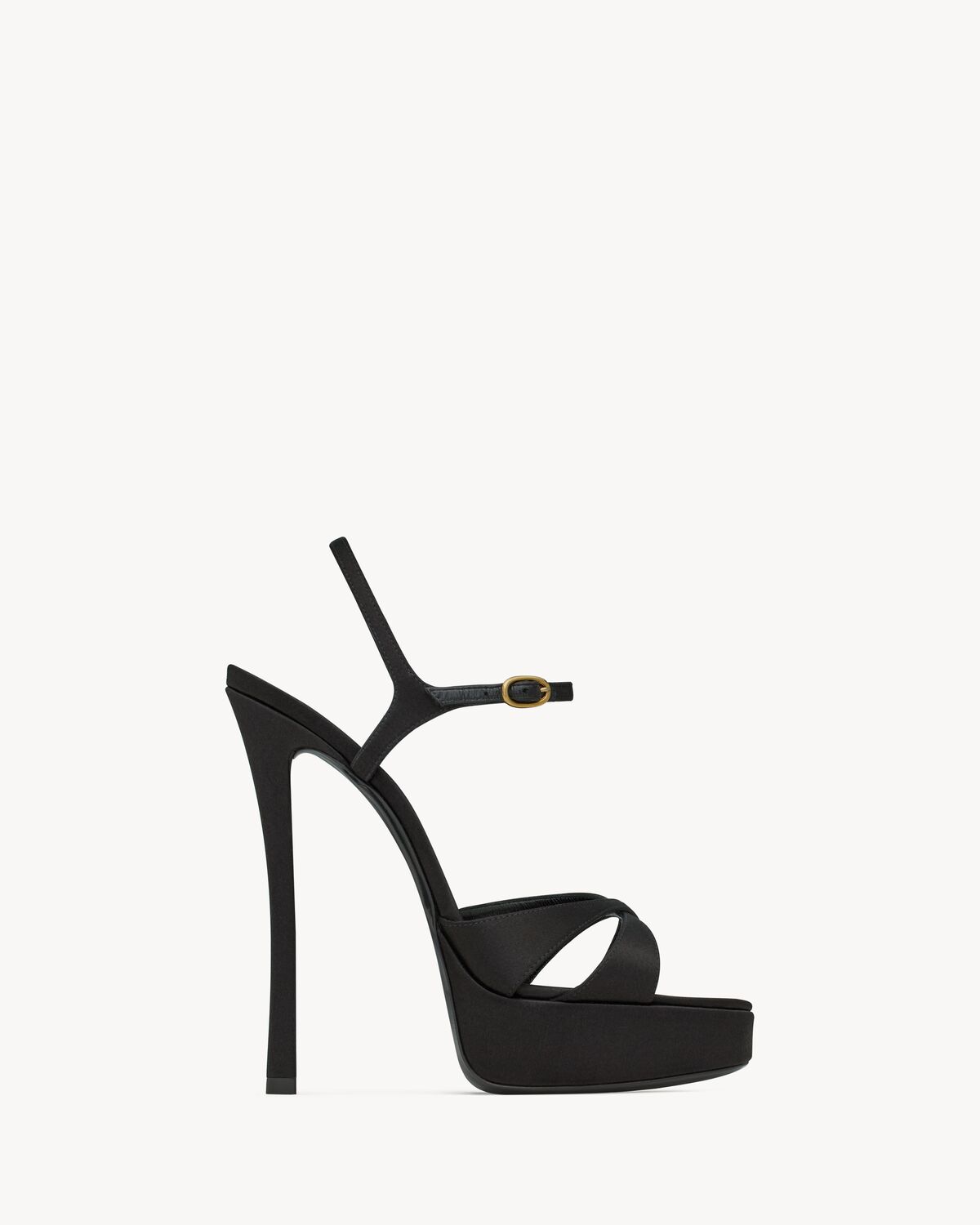 DEBBIE platform sandals in satin crepe Saint Laurent YSL AU