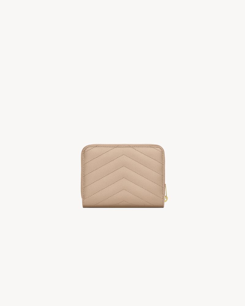 CASSANDRE MATELASSÉ compact zip around wallet in grain de poudre leather