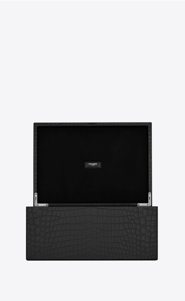 Medium CROCODILE-EMBOSSED leather box | Saint Laurent | YSL.com