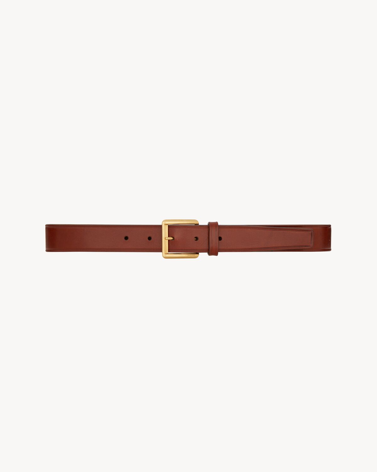rectangular buckle belt in leather