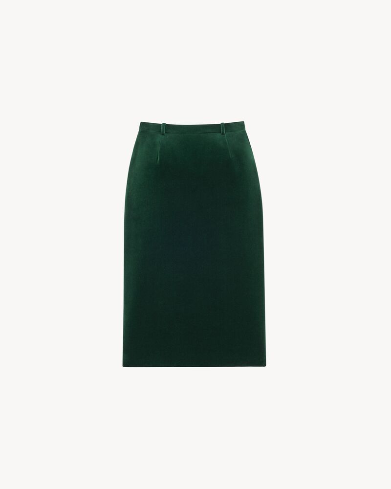 midi wrap skirt in cotton velvet