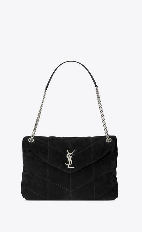 LOULOU PUFFER Medium bag in quilted suede and lambskin | Saint Laurent ...
