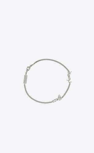 opyum charm bracelet in metal and rhinestone