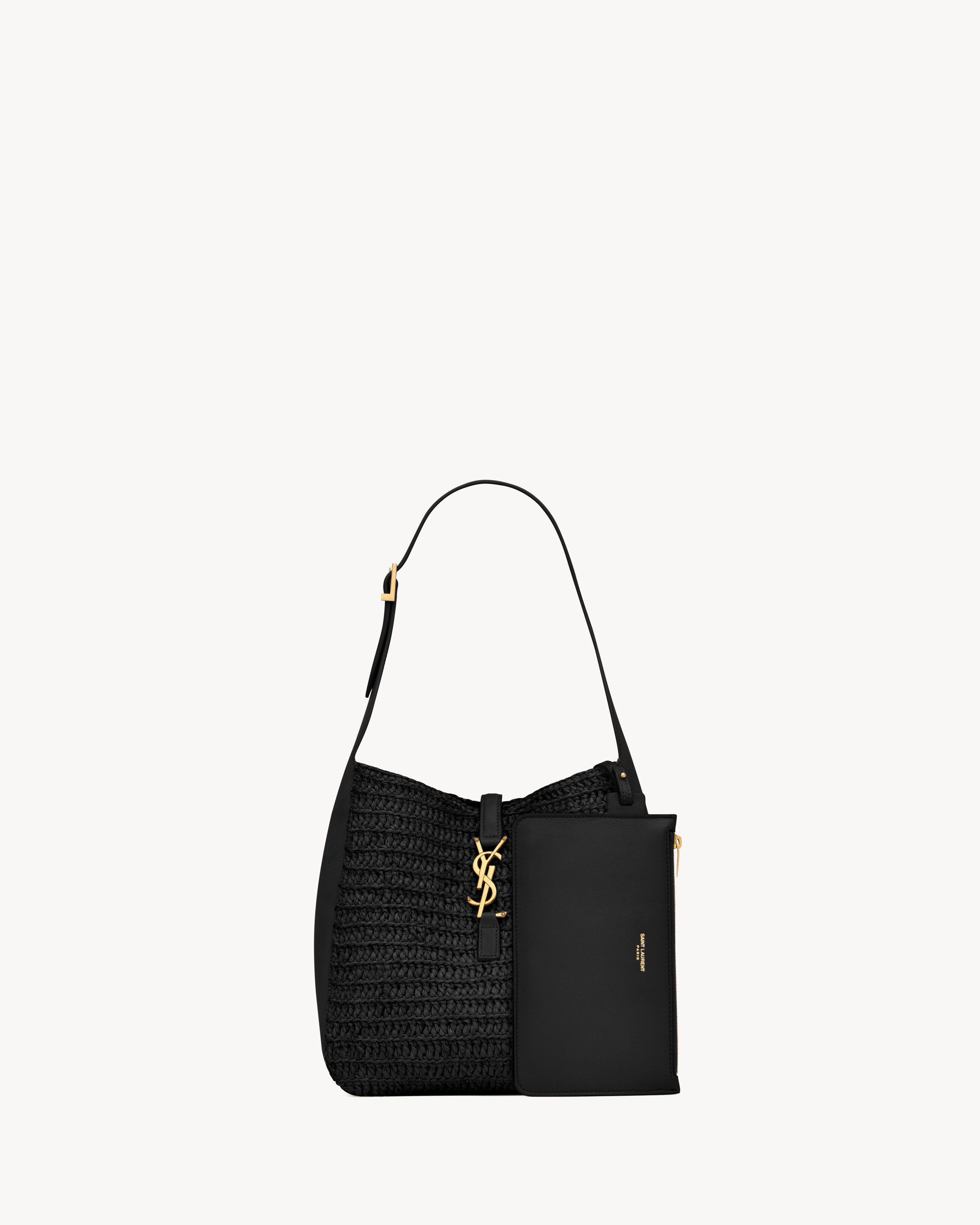 LE 5 À 7 supple small in raffia and leather