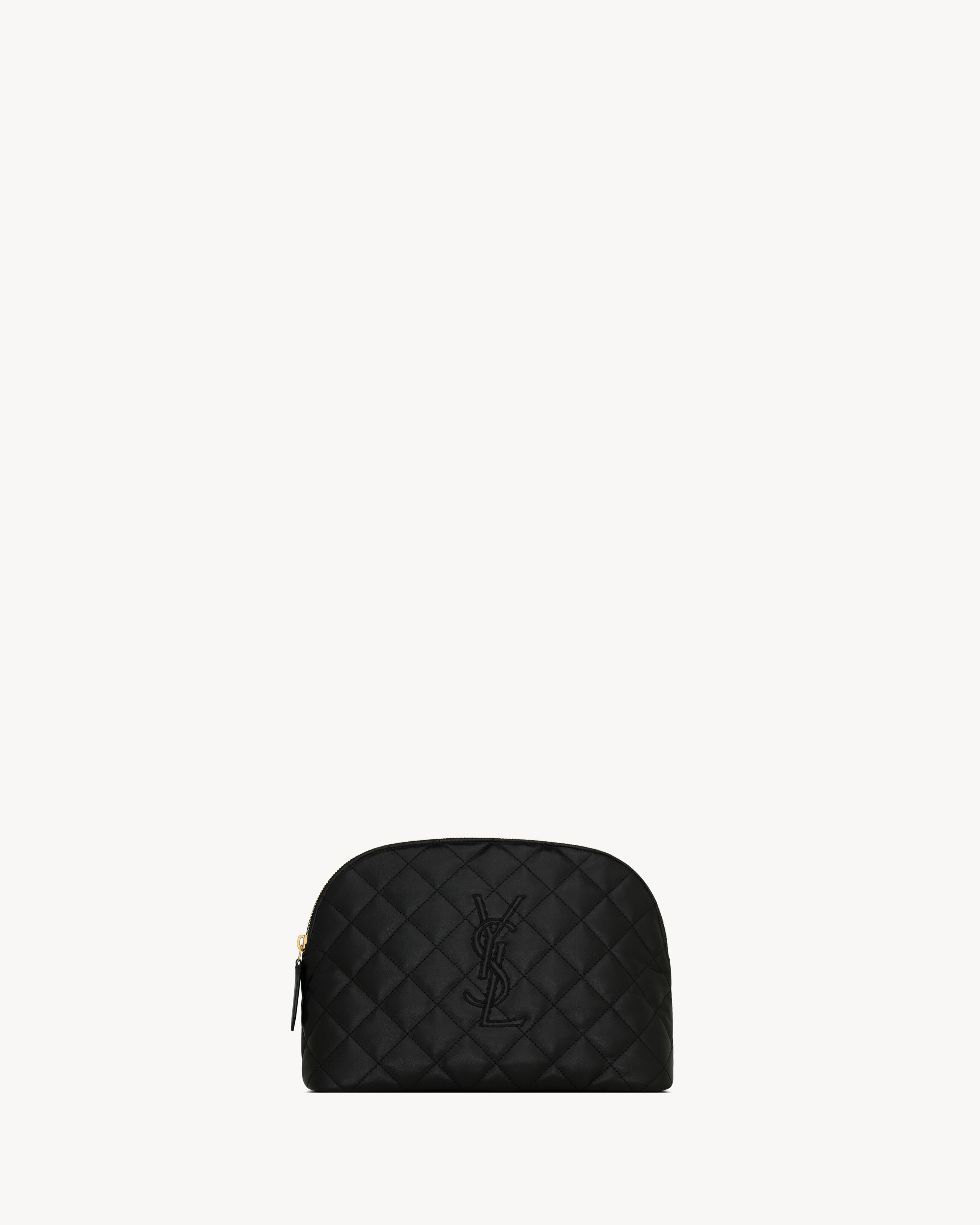 Large cosmetic pouch in quilted leather | Saint Laurent | YSL.com