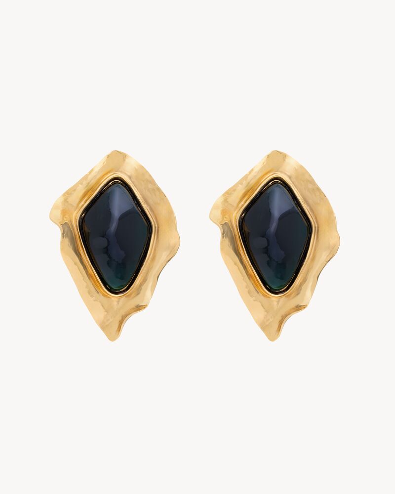 cabochon earrings in resin and metal