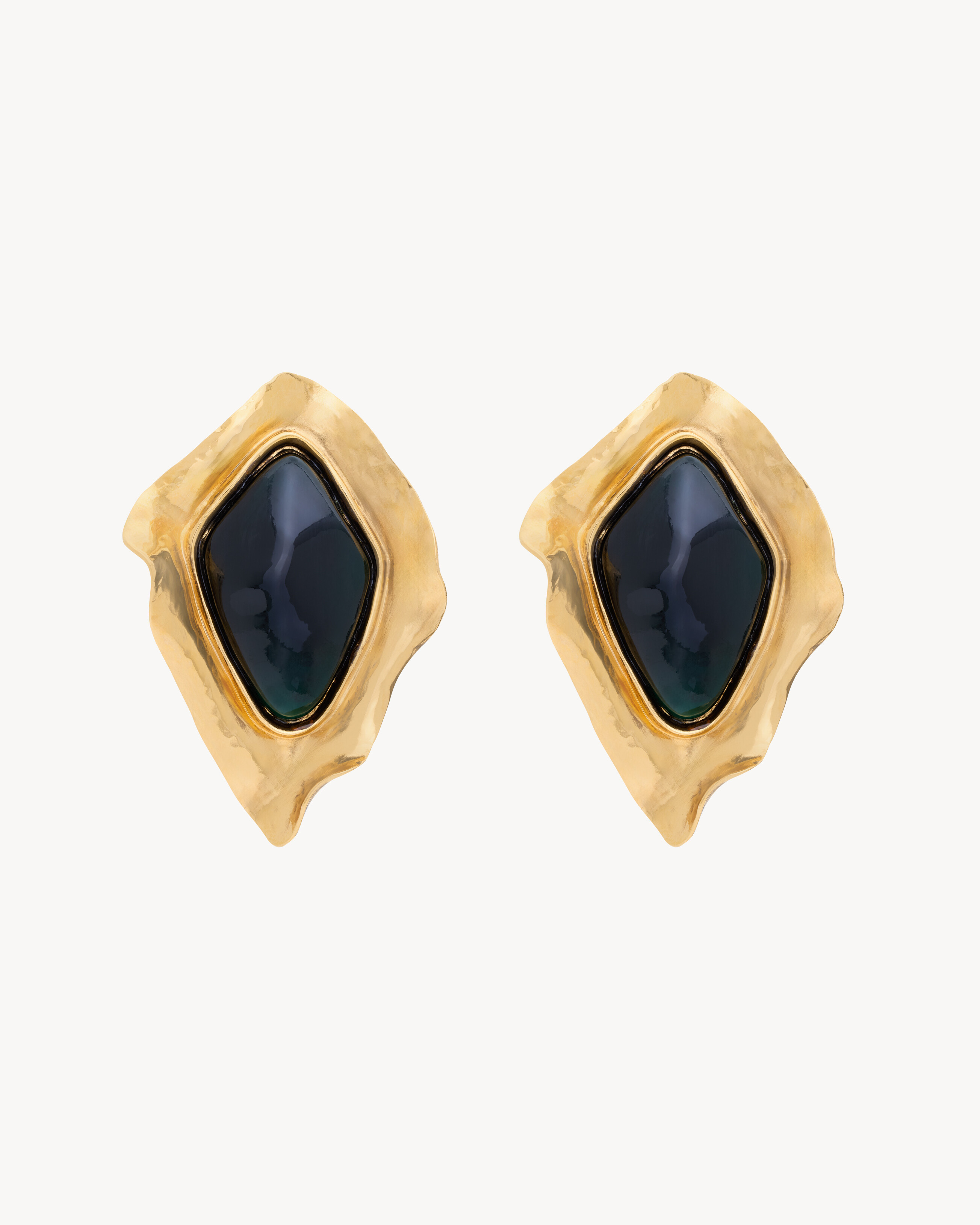 Cabochon-Ohrringe aus Harz und Metall