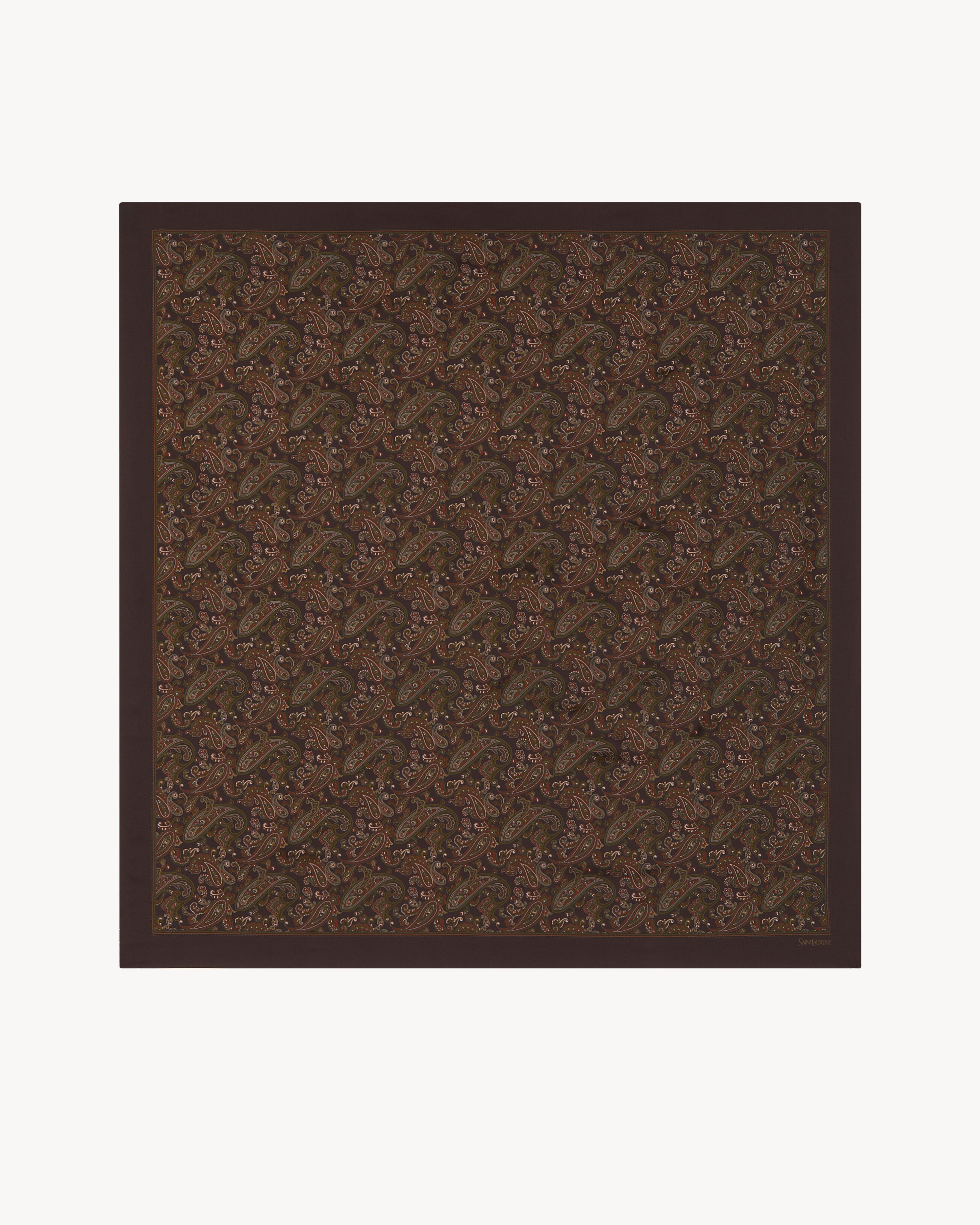 square scarf in paisley silk twill