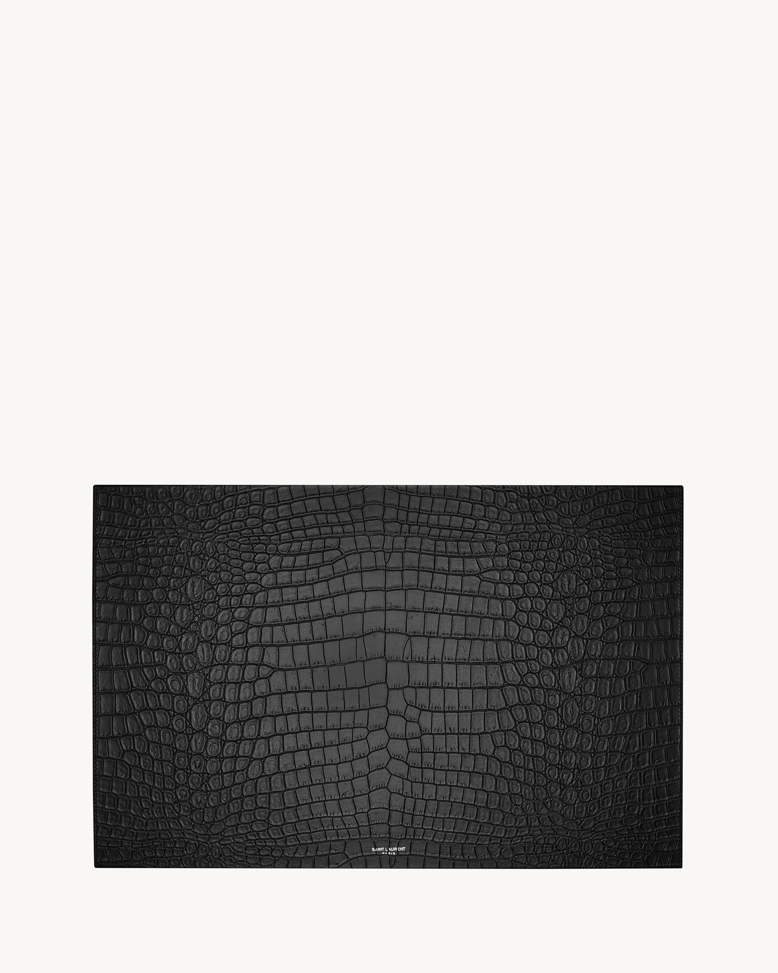 Large CROCODILE-EMBOSSED leather box