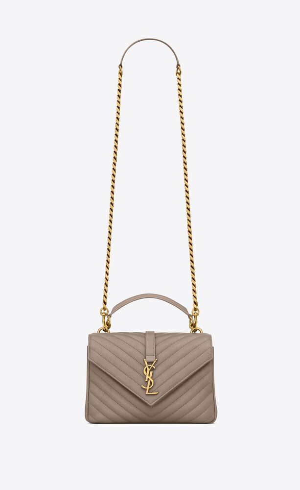 SAINT LAURENT Olive green Kate Medium bag in tanned leather