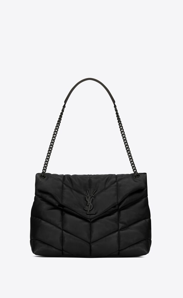 puffer medium chain bag in quilted lambskin