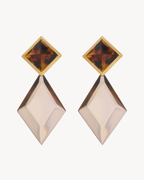 pyramid earrings in resin and metal